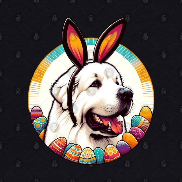 Great Pyrenees Enjoys Easter with Bunny Ears Delight by ArtRUs